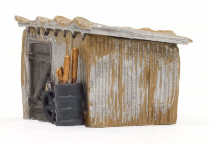 Woodland Scenics BR4946 N Scale Built Up Structure - Tin Shack 2 Woodland Scenics BR4946 N Scale Built Up Structure - Tin Shack - Image 2