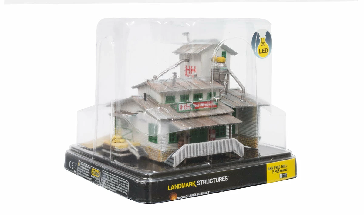 Woodland Scenics BR4949 N Scale Built Up Structure - H&H Feed Mill 4 Woodland Scenics BR4949 N Scale Built Up Structure - H&H Feed Mill - Image 4