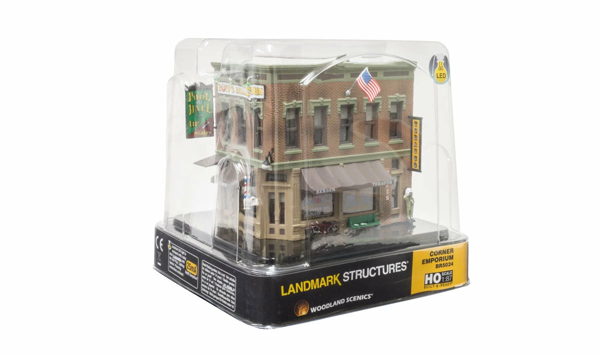 Woodland Scenics BR5024 HO Scale Built Up Structure - Corner Emporium 4 Woodland Scenics BR5024 HO Scale Built Up Structure - Corner Emporium - Image 4