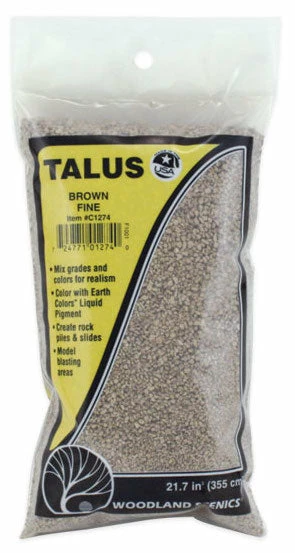 Woodland Scenics C1274 Fine Talus Bag - Brown (25 Cu. In.) 2 Woodland Scenics C1274 Fine Talus Bag - Brown (25 Cu. In.) - Image 2