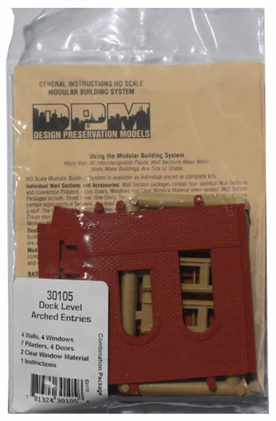Woodland Scenics DPM 30105 HO Scale Dock Level Wall Sections - Arched Entry Door 4-Pack 3 Woodland Scenics DPM 30105 HO Scale Dock Level Wall Sections - Arched Entry Door 4-Pack - Image 3