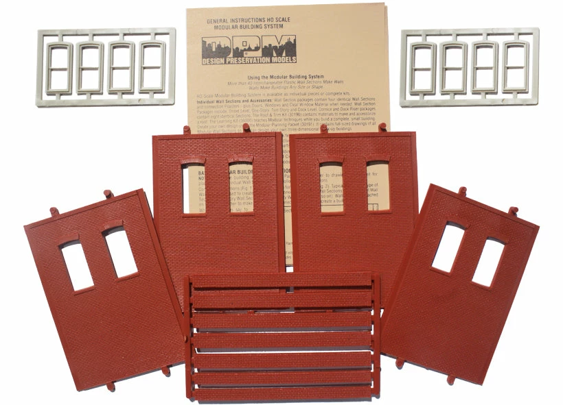 Woodland Scenics DPM 30139 HO Scale Two Story Wall Sections - 2 High Rectangle Windows 4-Pack 2 Woodland Scenics DPM 30139 HO Scale Two Story Wall Sections - 2 High Rectangle Windows 4-Pack - Image 2