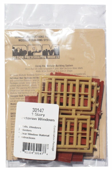 Woodland Scenics DPM 30147 HO Scale One Story Wall Sections - Victorian Windows 4-Pack 3 Woodland Scenics DPM 30147 HO Scale One Story Wall Sections - Victorian Windows 4-Pack - Image 3