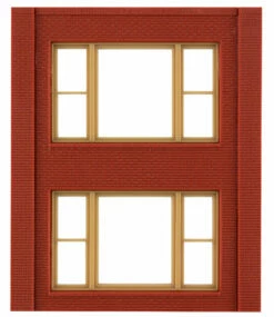 Woodland Scenics DPM 30164 HO Scale Two Story Wall Sections - 20th Century Windows 4-Pack