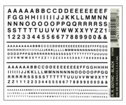 Woodland Scenics DT508 Dry Transfer Decals - Railroad Gothic Letters, Black