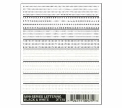 Woodland Scenics DT575 Dry Transfer Decals - Mini Lettering, Black And White