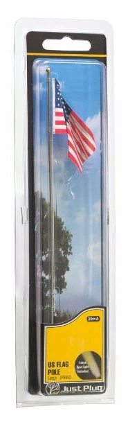 Woodland Scenics JP5951 Just Plug Medium (4 1/8") Flag Pole With U.S. Flag And Spotlight 3 Woodland Scenics JP5951 Just Plug Medium (4 1/8") Flag Pole With U.S. Flag And Spotlight - Image 3