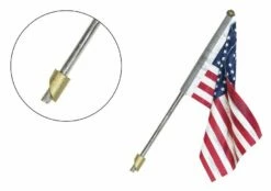 Woodland Scenics JP5955 Just Plug Large (2-1/2") Wall Mount Pole With U.S. Flag And Spotlight