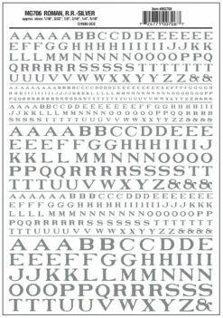 Woodland Scenics MG706 Model Graphics, Roman Letters, Silver