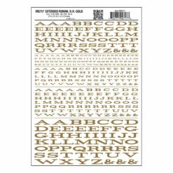 Woodland Scenics MG717 Model Graphics, Extended Roman Letters, Gold