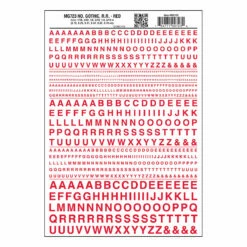 Woodland Scenics MG723 Model Graphics, Gothic Letters, Red