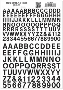 Woodland Scenics MG732 Model Graphics, Large Gothic Letters, Black