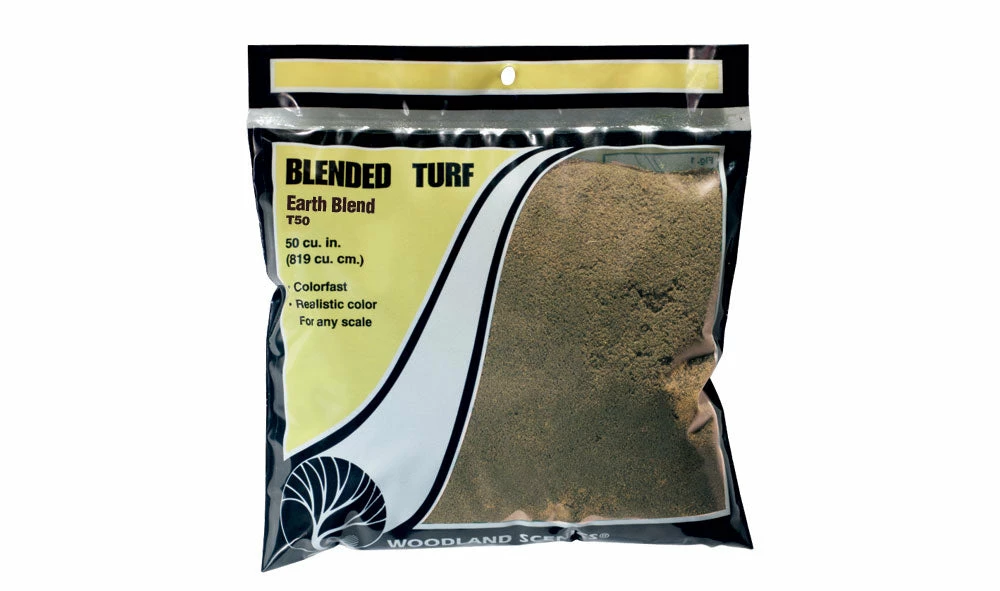 Woodland Scenics T50 Blended Turf Bag, Earth (54 Cu. In.) 1 Woodland Scenics T50 Blended Turf Bag, Earth (54 Cu. In.)