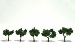 Woodland Scenics TR1502 Ready-Made Tree, Medium Green 1.25-2" (5-Pack)