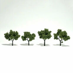Woodland Scenics TR1503 Ready-Made Tree, Light Green 2-3" (4-Pack)