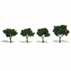 Woodland Scenics TR1504 Ready-Made Tree, Medium Green 2-3" (4-Pack)