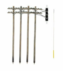 Woodland Scenics US2251 N Scale Pre-Wired Utility Poles With Double Crossbars