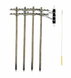 Woodland Scenics US2266 HO Scale Pre-Wired Utility Poles With Double Crossbars