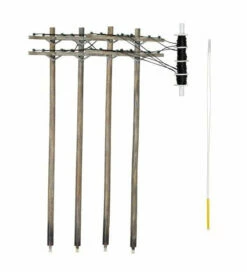 Woodland Scenics US2281 O Scale Pre-Wired Utility Poles With Double Crossbars